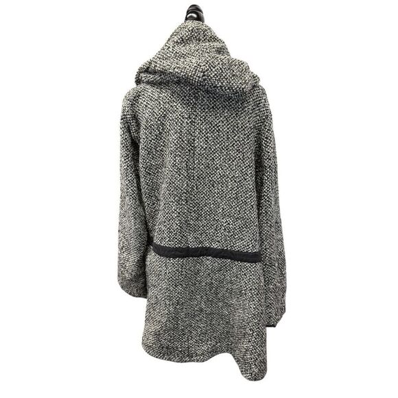 Free People Satellite Image Swing Coat Tweed Hooded Black White Women Medium - Picture 7 of 12